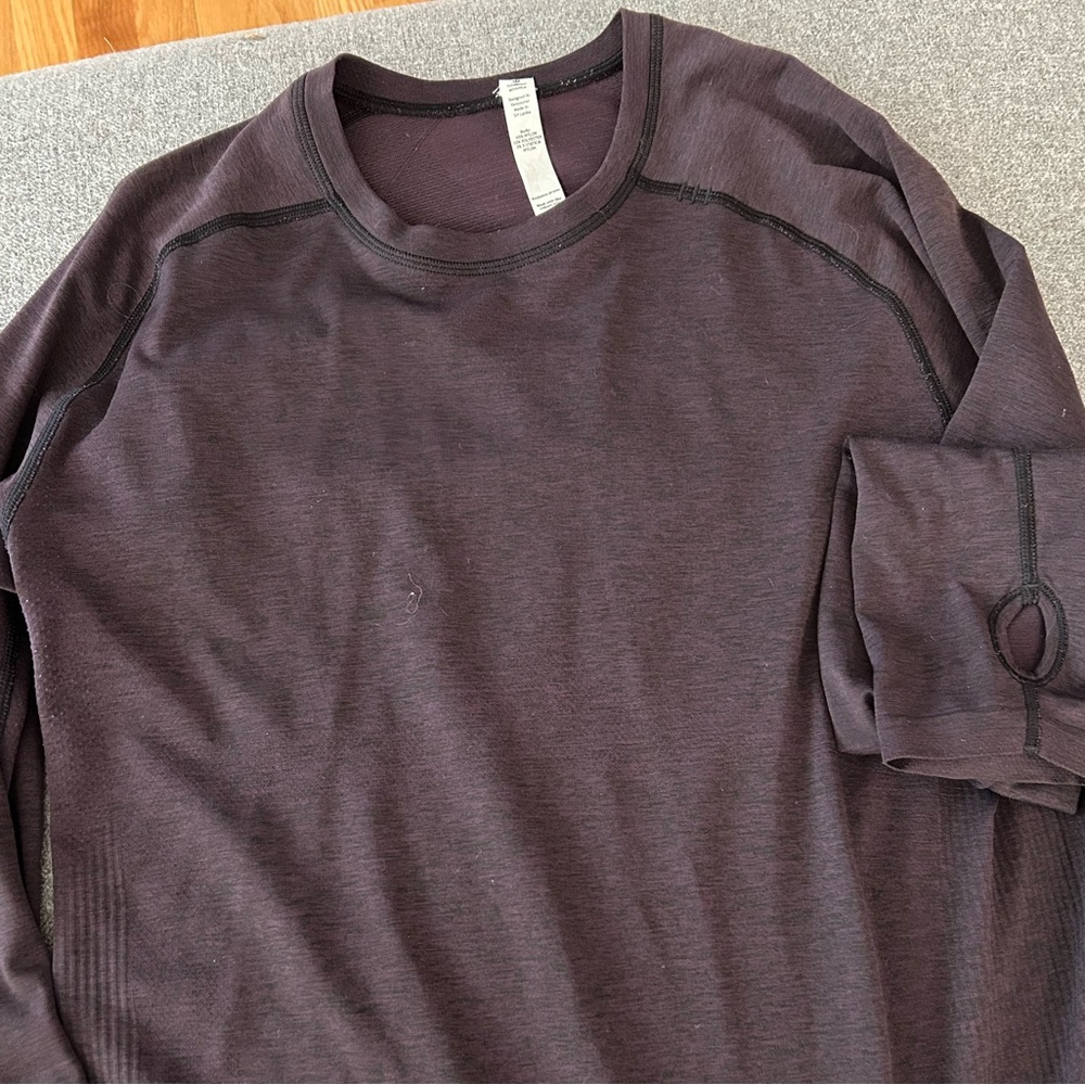 Mens long sleeve lululemon purple shirt